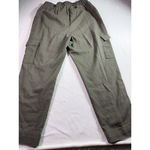 Ci Sono Womens Linen Blend Tie Waist‎ Pull On Pants Green Coastal Beach Sz M - Picture 3 of 14